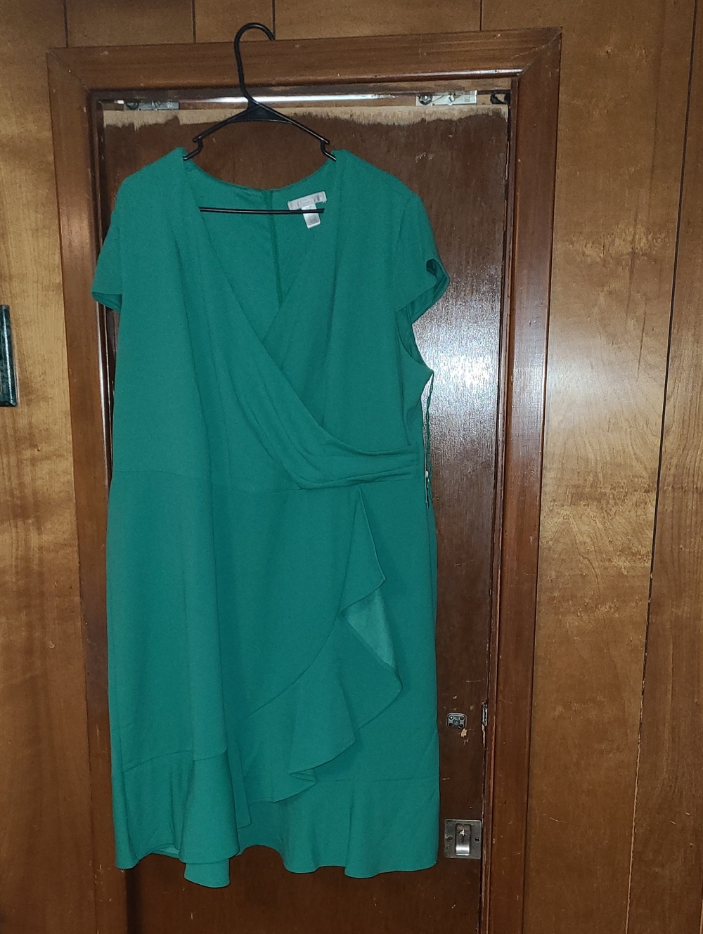 Lindon times Green Jersey Wrap-Style Women's Dress